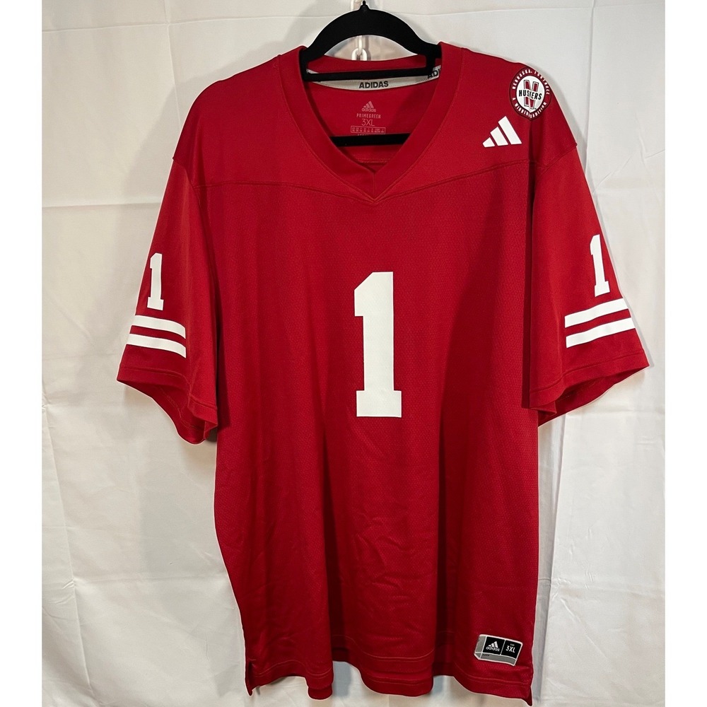 Adidas Nebraska Cornhuskers Football Jersey Scarlett Red #1  Size 3XL NWOT